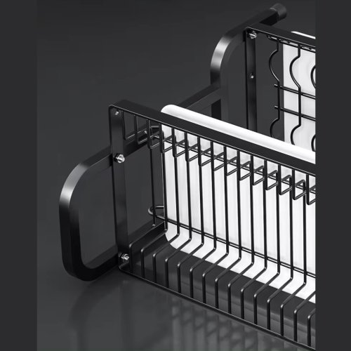 Двоярусна настільна металева сушарка для посуду LY-620 зі стійкою для зберігання