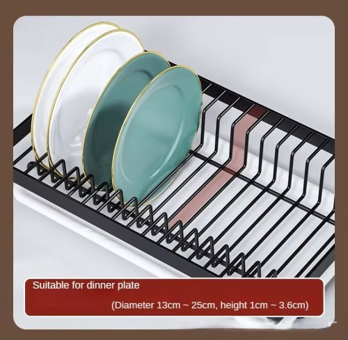 Двоярусна настільна металева сушарка для посуду LY-620 зі стійкою для зберігання