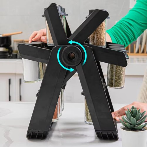 Карусель-органайзер для спецій 360° на 18 баночок — обертова підставка-спецiвниця для кухні