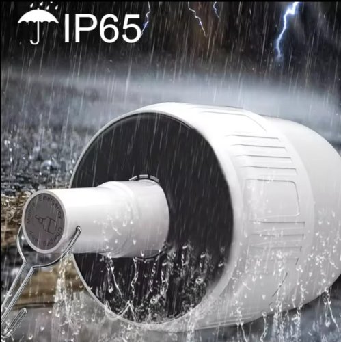 Аварійна акумуляторна лампа-світильник з гачком, сонячна зарядка, IP65 (2022)