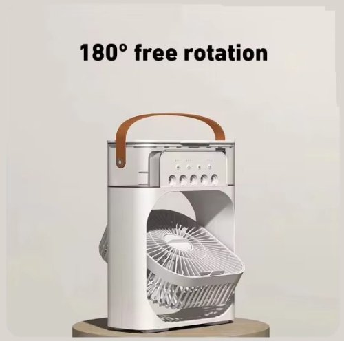 Настільний міні вентилятор-кондиціонер Air Cooler Fan зі зволожувачем і відсіком для льоду