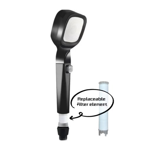 Насадка для душу Quadro: лійка високого тиску з фільтром, 4 режими, водозбереження