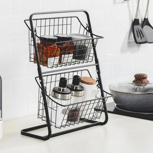 Металевий універсальний органайзер для кухні: кошик для овочів і фруктів / 08777