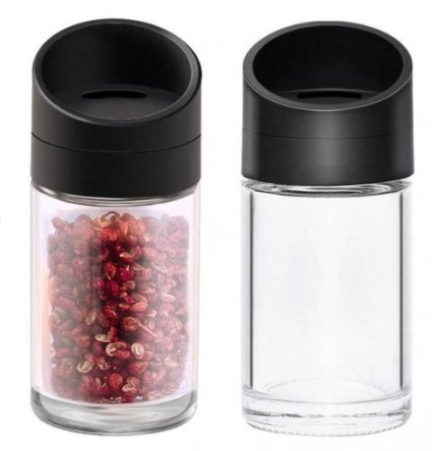 Набір для спецій Especia: 6 баночок на підставці-каруселі, спецівниця для приправ, чорна