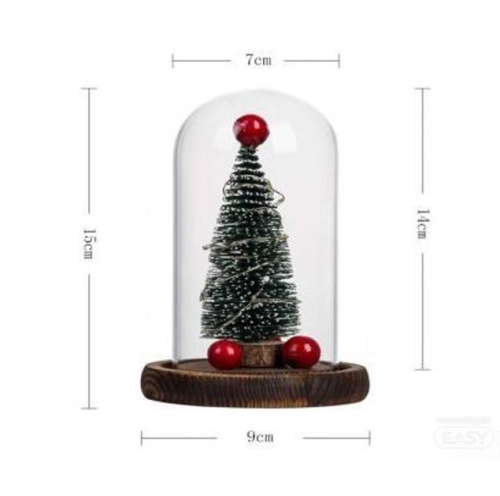 Декоративна новорічна ялинка в колбі з LED-підсвічуванням і гірляндою — різдвяний нічник