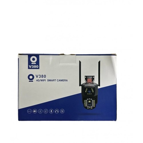 Вулична бездротова IP-камера V380 Wi‑Fi з двома об’єктивами 4MP+4MP та віддаленим доступом