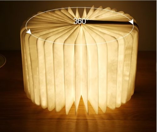 Складана LED лампа-книга з акумулятором 14,5×10,5×2,5 см, нічник зі змінною яскравістю
