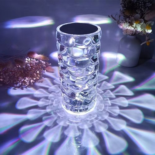 Настільна лампа-нічник Crystal Diamond RGB, кришталевий акумуляторний світильник, 16 кольорів