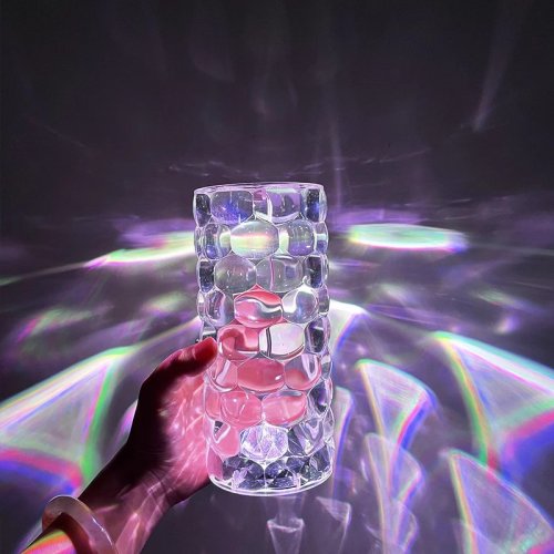 Настільна лампа-нічник Crystal Diamond RGB, кришталевий акумуляторний світильник, 16 кольорів