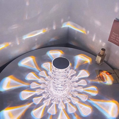 Настільна лампа-нічник Crystal Diamond RGB, кришталевий акумуляторний світильник, 16 кольорів