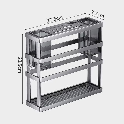 Настінний металевий органайзер Dining 3887 для посуду: підставка-стійка для ножів і приладів