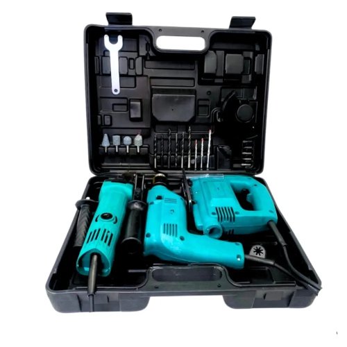 Універсальний набір електроінструментів 3-в-1: болгарка, лобзик, ударний дриль у кейсі