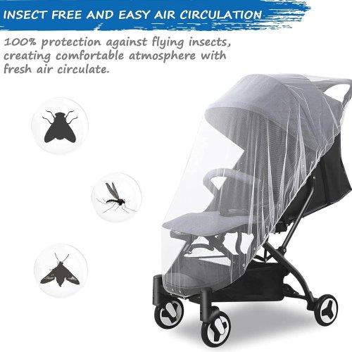 Універсальна москітна сітка для дитячого візка: захист від комарів для люльок і манежів