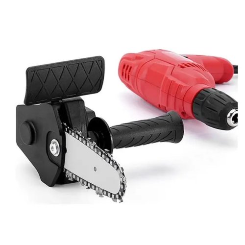 Ланцюгова насадка‑пила 4" для дриля/шуруповерта — універсальний адаптер для різання деревини