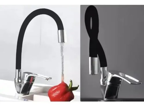 Гнучкий змішувач Water Tap HA-181 для кухні/ванної, силіконовий вилив 47 см, поворот 360°