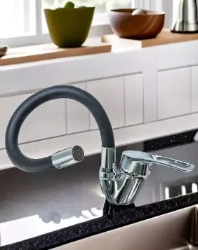 Гнучкий змішувач Water Tap HA-181 для кухні/ванної, силіконовий вилив 47 см, поворот 360°