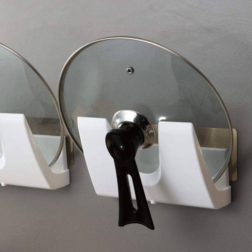 Компактна настінна підставка-органайзер для кришок каструль Multifunctional Storage Pot Cover Rack