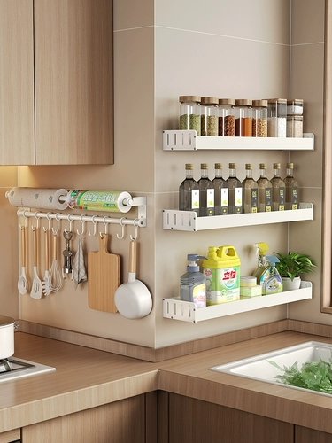 Настінний кухонний гачок 109-20 з полицею-вішалкою для кухонного приладдя