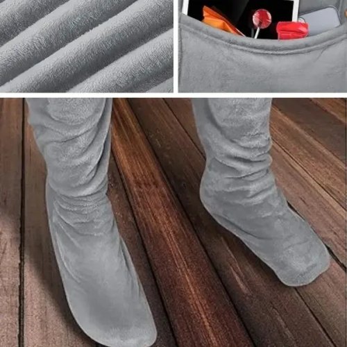 Плед-халат oversize довгий з кишенями з м’якого поліестеру, худі-плед (плед-кофта)