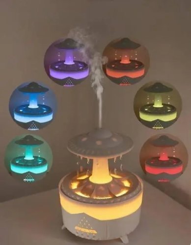 Ультразвуковий зволожувач повітря UFO Raindrop «Гриб» з дощовою лампою
