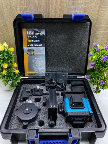Лазерний нівелір 4D Level 40-43, професійний зелений рівень 360° для будівництва й ремонту