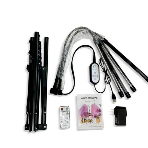 Світлодіодна фітолампа LED на штативі для росту рослин і розсади, 4 лінії освітлення