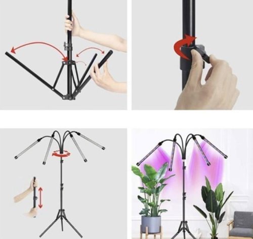 Світлодіодна фітолампа LED на штативі для росту рослин і розсади, 4 лінії освітлення