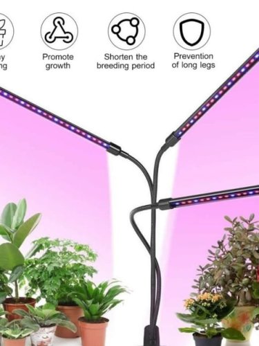 Фітолампа для рослин 3 лампи — гнучкий LED-фітосвітильник на прищіпці для розсади й кімнатних рослин