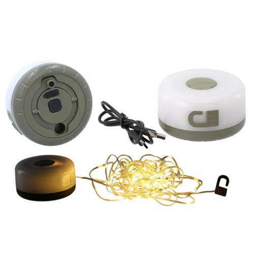 Кемпінговий підвісний ліхтар з гірляндою 20 м, USB, акумуляторний