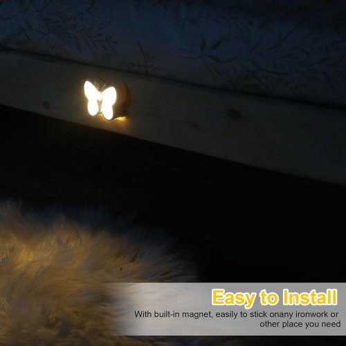 Світлодіодний нічник «Бабочка» з датчиком руху, перезаряджуваний, для декору кімнати