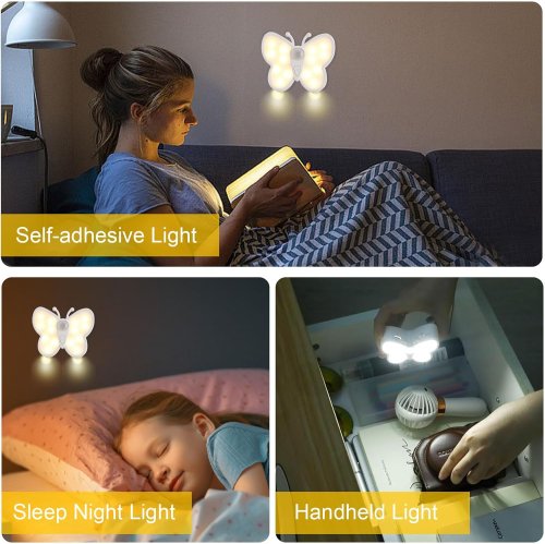 Світлодіодний нічник «Бабочка» з датчиком руху, перезаряджуваний, для декору кімнати