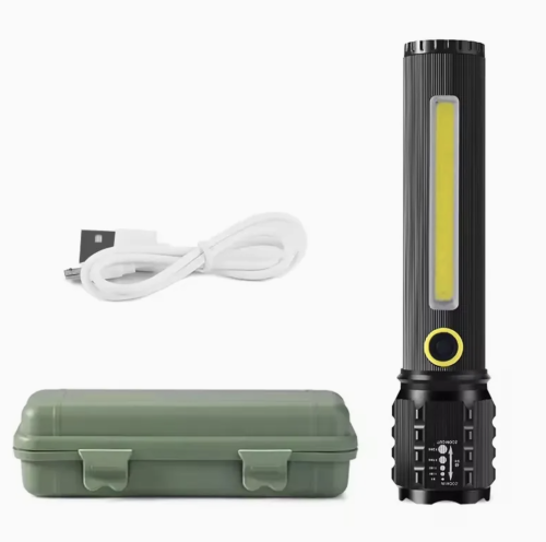 Ручний ліхтар BL-C63 COB із боковим підсвічуванням та USB-зарядкою