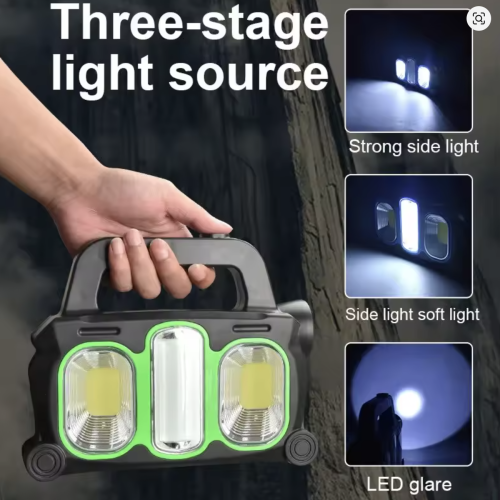 Аварійний ручний акумуляторний ліхтар Hurry-bolt HB-6169 з сонячною панеллю, переносний