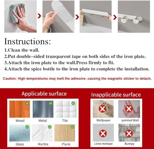 Набір магнітних баночок для спецій з настінним органайзером для солі, перцю та цукру