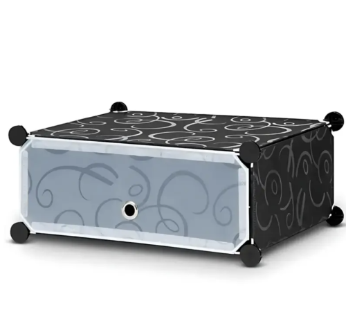 Збірна пластикова шафа-органайзер для дому 37×37×90 см, модульна шафа для взуття