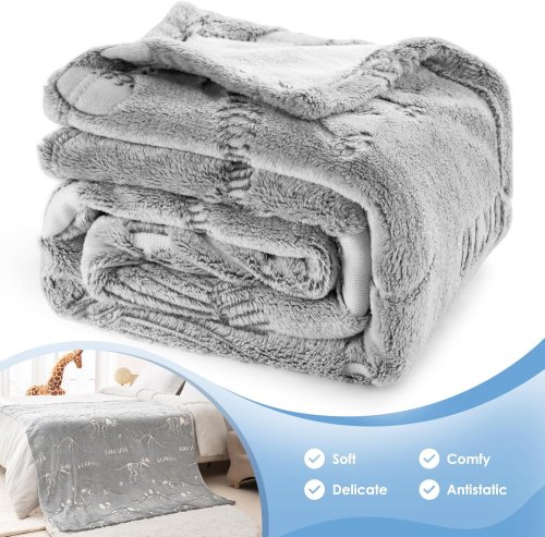 Світний у темряві флісовий плед «Динозаври» 100×150 см