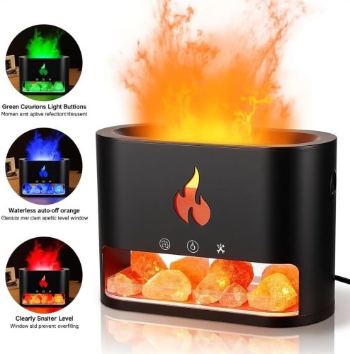 Лампа-аромадифузор Docsal Flame 3в1: LED-підсвічування та зволожувач повітря