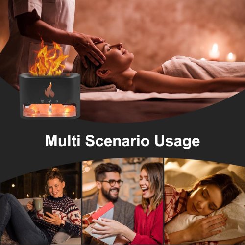 Лампа-аромадифузор Docsal Flame 3в1: LED-підсвічування та зволожувач повітря