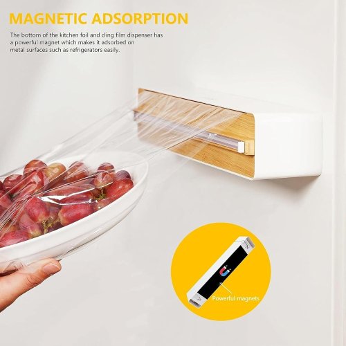 Настінний диспенсер Saran для харчової плівки та фольги, з різаком