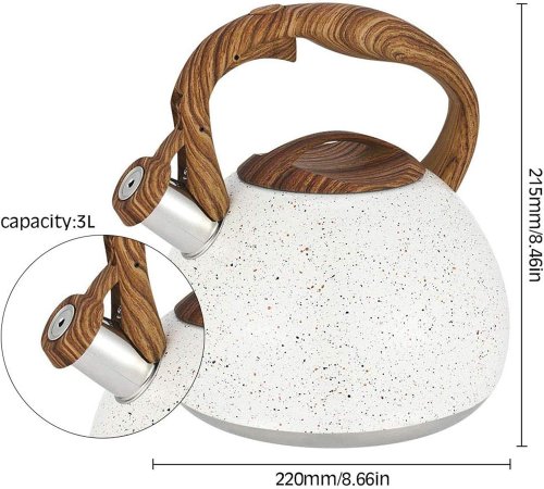 Чайник універсальний UNIQUE UN-5306 2,7 л, мармурове покриття