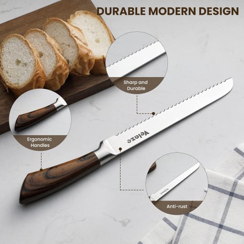 Набір кухонних ножів Unique UN-1833, 9 шт., нержавіюча сталь, на підставці