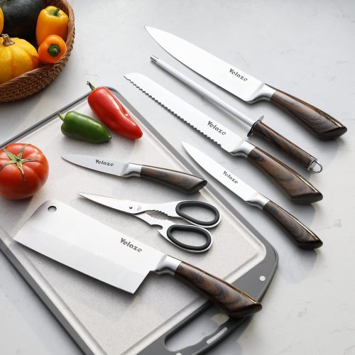 Набір кухонних ножів Unique UN-1833, 9 шт., нержавіюча сталь, на підставці