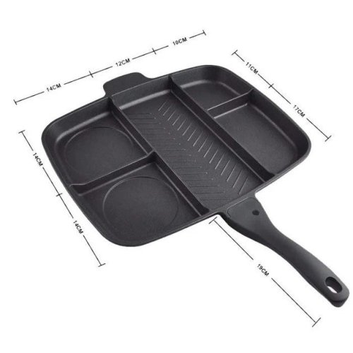 Прямокутна сковорода UNIQUE UN-4021 5-в-1 з 5 секціями, 38×31 см