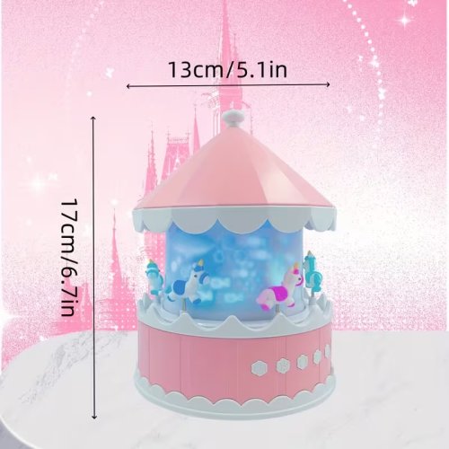 Нічник‑проєктор LED від USB «Карусель» з пультом, 21 слайд, змінні дитячі проєкції