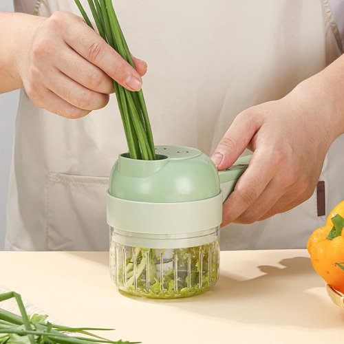 Електричний ручний різак-подрібнювач овочів 4-в-1 Food Chopper Catling