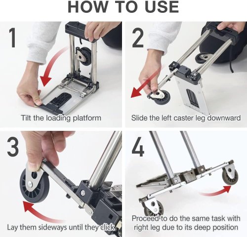 Складна універсальна візок‑сумка для покупок на колесах, легка та міцна