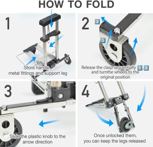 Складна універсальна візок‑сумка для покупок на колесах, легка та міцна