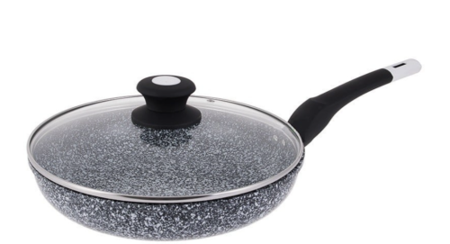 Глибока сковорода UNIQUE UN-5114-22 з кришкою, антипригарне гранітне покриття