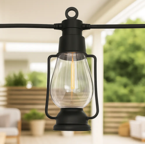 Вулична LED-гірлянда SFK-49 з ретро-підвісними лампами, 220 В, тепле світло