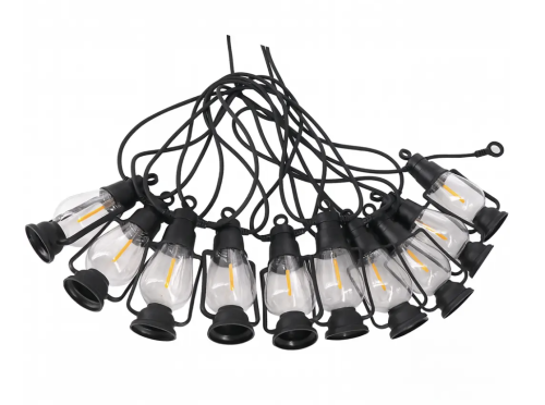 Вулична LED-гірлянда SFK-49 з ретро-підвісними лампами, 220 В, тепле світло